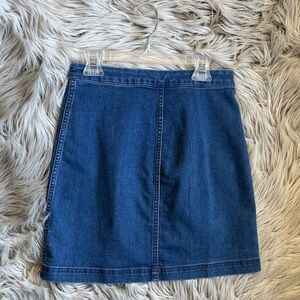 Free People Dark Blue Denim Mini Skirt